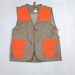 Saftbak Vest Men's Size Large Orange Blaze  Cargo Hunting Vest W Game Pocket Tan
